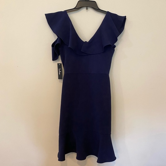 Lulus Elliana Navy Blue Ruffled Bodycon Dress - Picture 4 of 6